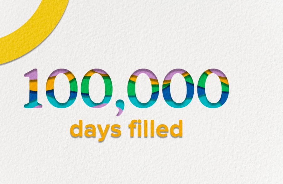 100,000 days filled illustration