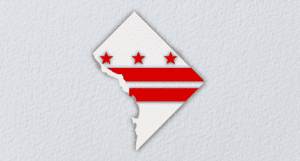illustration of washington dc state on gray parchment background
