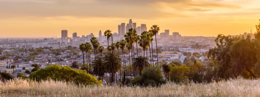 Los Angeles California skyline representing substitute teaching requirements in California.