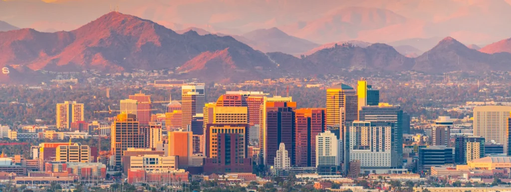 Skyline representing substitute teaching requirements in Arizona.