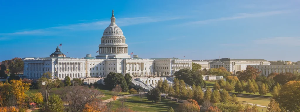 Skyline representing substitute teaching requirements in Washington, DC.