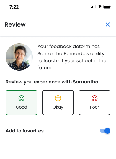 Swing Education substitute teacher quality review and rating system.